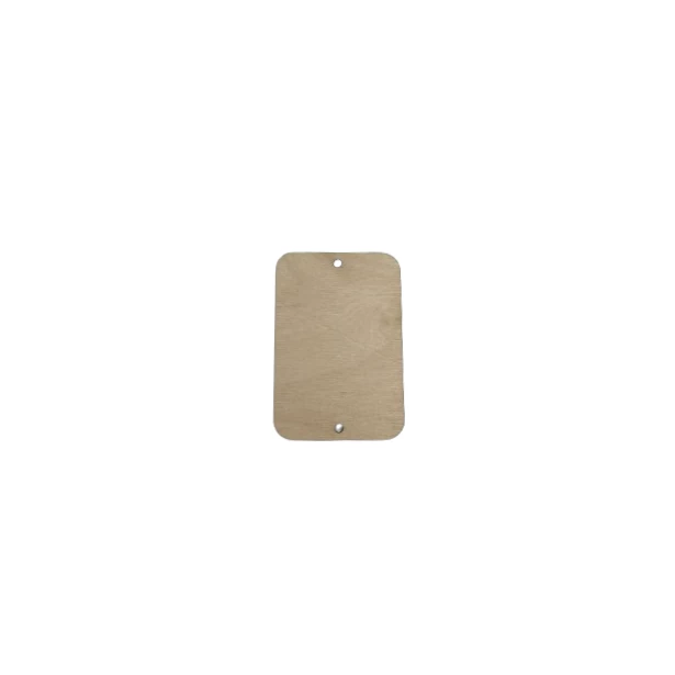 Bombka prostokątna tabliczka ze sklejki z dwoma dziurkami 9,5x6,5 cm