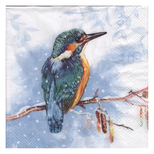 Serwetka  - BOŻE NARODZENIE, PTASZEK, GAŁĄZKA