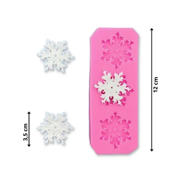 FOREMKA SILIKONOWA - Śnieżynki średnica śnieżynek 3,5 cm