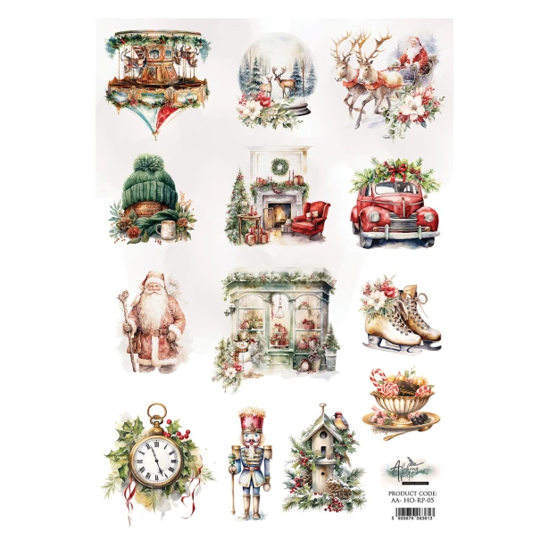 PAPIER RYŻOWY A4 - Boże Narodzenie, świąteczne różności