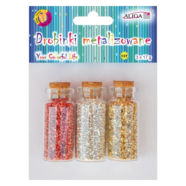 Brokat, drobinki metalizowane 3x17g