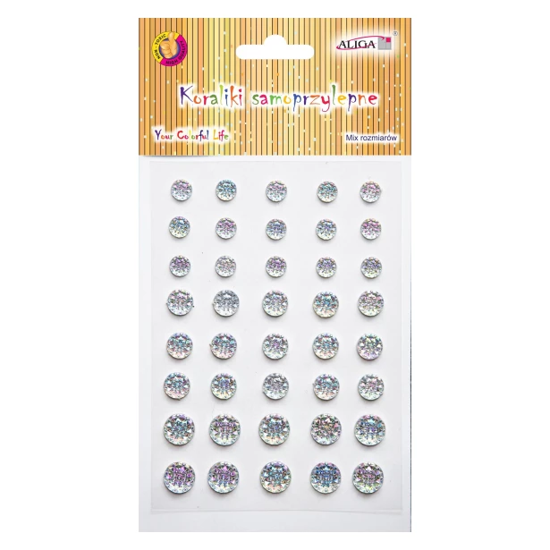 Samoprzylepne kryształki, kwiatki opalizujące 8,10,12mm