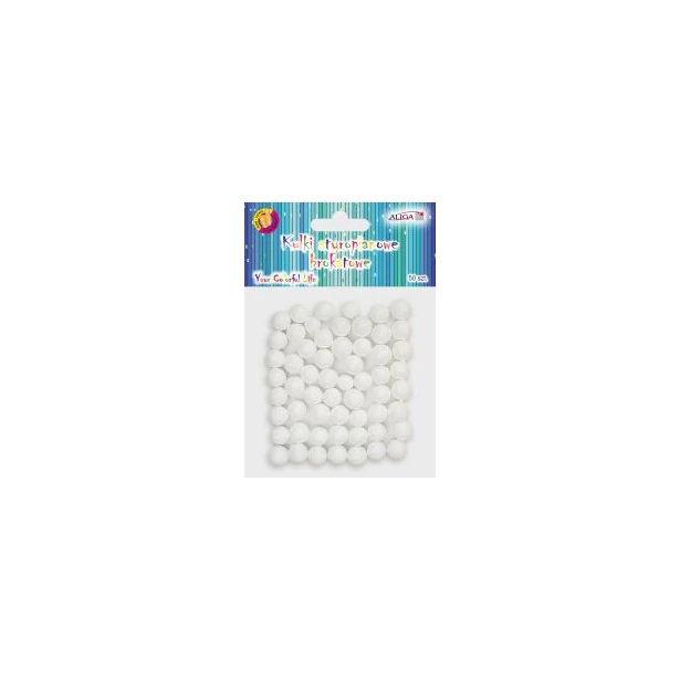 Kulki styropianowe 13mm brokatowe PERŁOWE 50szt