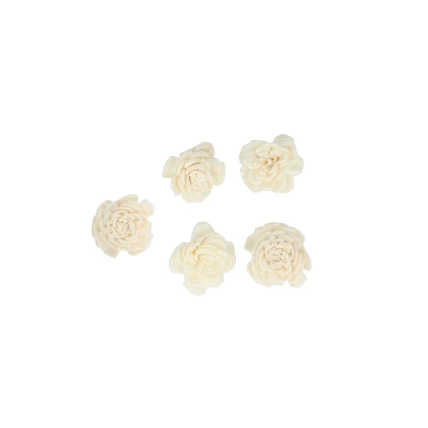 Małe różyczki kremowe ok. 2x2cm - 5 sztuk