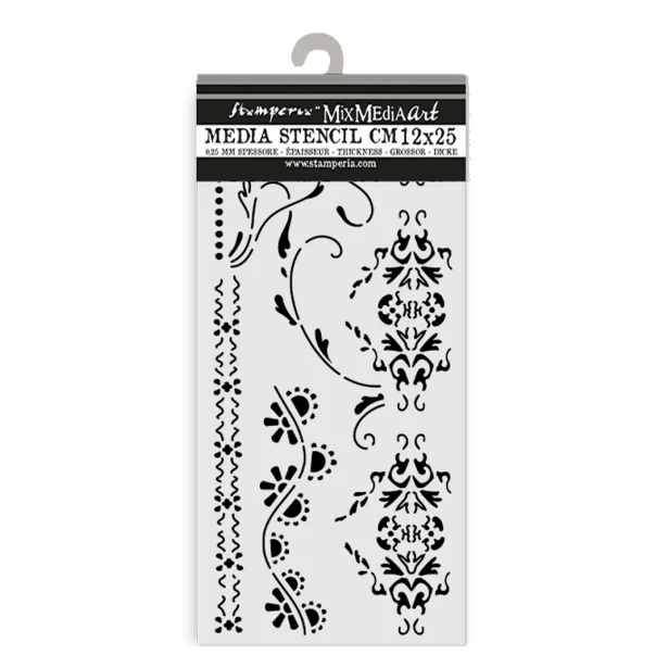 Szablon Stamperia 3D 12x25cm - OLD LACE BORDIURY