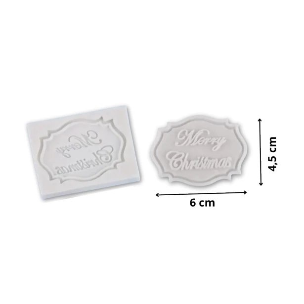 FOREMKA SILIKONOWA Merry Chsristmas Wesołych Świąt 6x4,5 cm