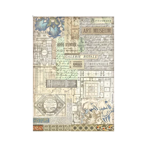 Papier ryżowy A4 - ART OF TRAVELLING TŁO MUZEUM