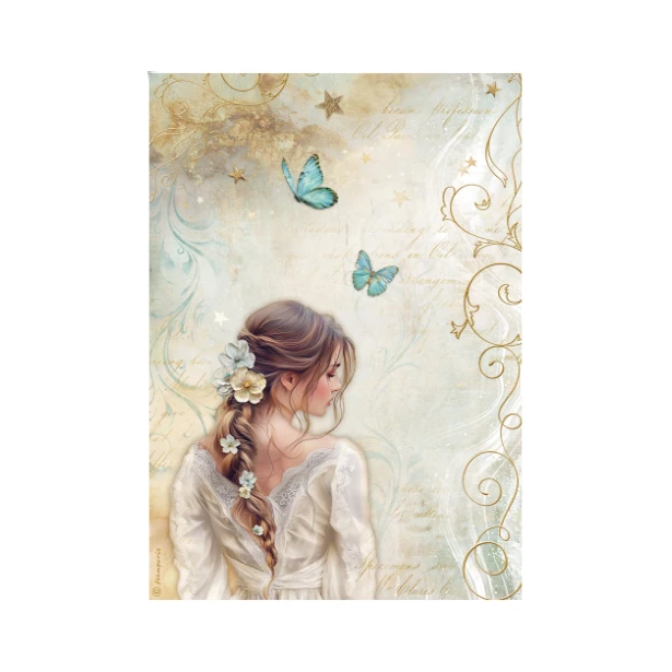 Papier ryżowy A4 - MASQUERADE LADY BUTTERFLY, DZIEWCZYNA, MOTYL