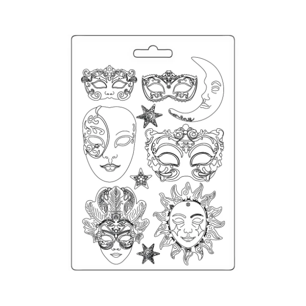 STAMPERIA FOREMKA DO ODLEWÓW 29,7x21cm MASQUERADE MASKI