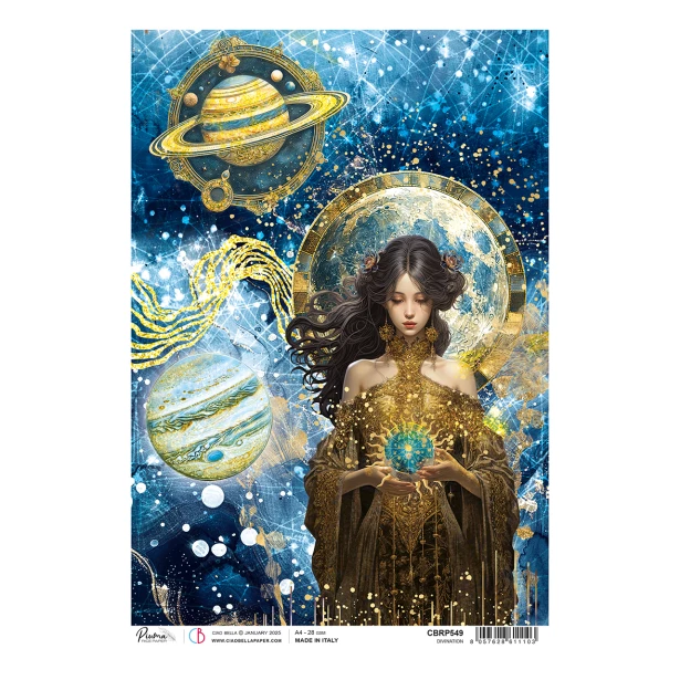 Papier ryżowy A4 CIAO BELLA - Divination, kosmos, planety, kobieta, magia