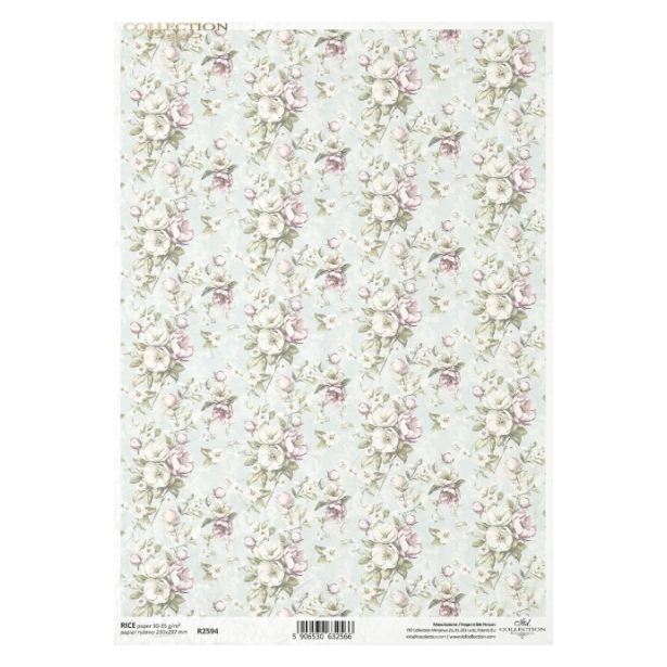 Papier ryżowy A4 - Tło, kwiaty