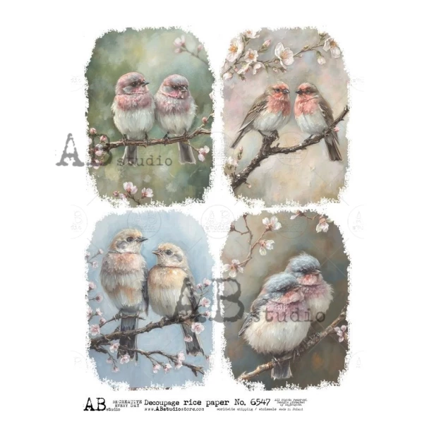 PAPIER RYŻOWY  A4 - Ptaki