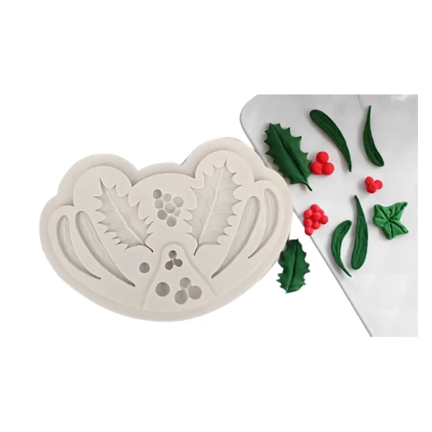 FOREMKA SILIKONOWA LIŚCIE OSTROKRZEWU, LIŚCIE MIX 10x7cm