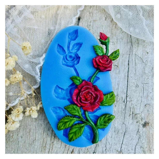 FOREMKA SILIKONOWA róża gałązka 9x5 cm