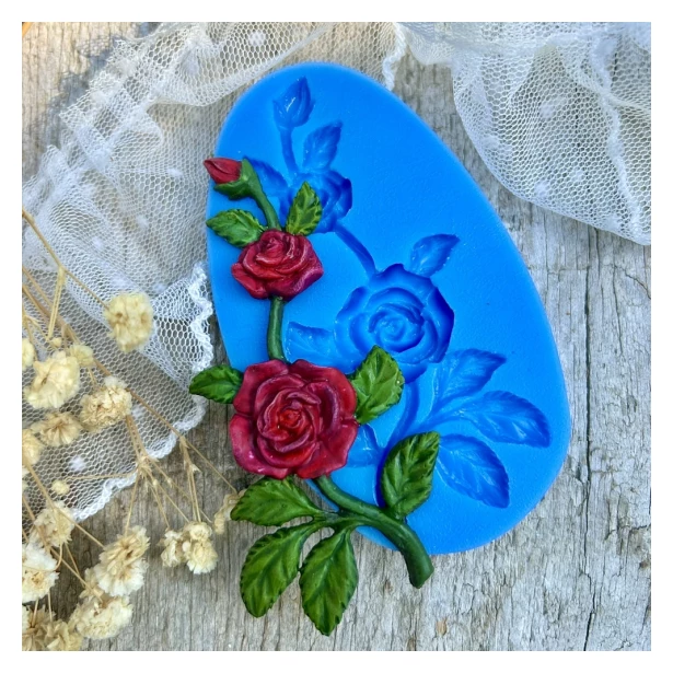 FOREMKA SILIKONOWA róża gałązka 9x5 cm