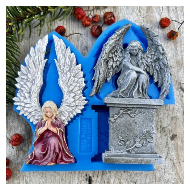 FOREMKA SILIKONOWA ANIOŁY Z POSTUMENTEM 11 x 11,5 cm