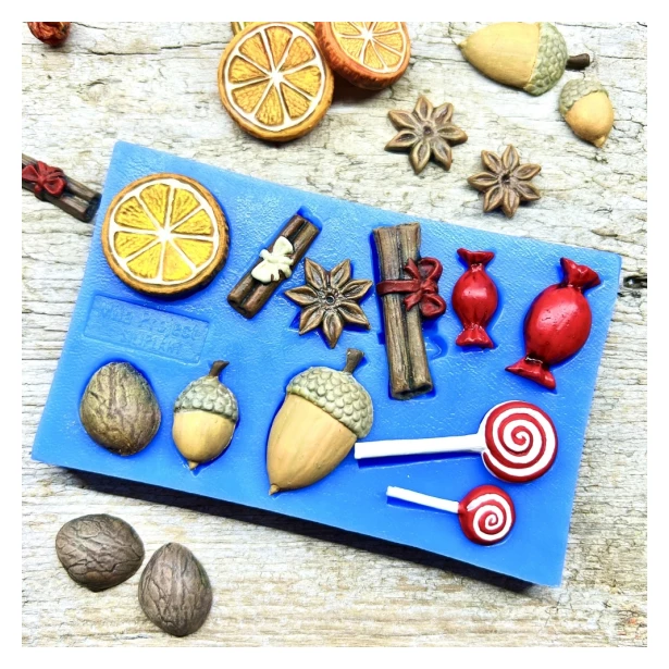 FOREMKA SILIKONOWA ŚWIĄTECZNE DROBIAZGI 10,7 cm x 6,7 cm