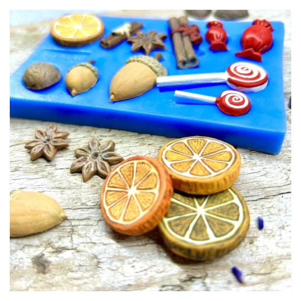 FOREMKA SILIKONOWA ŚWIĄTECZNE DROBIAZGI 10,7 cm x 6,7 cm