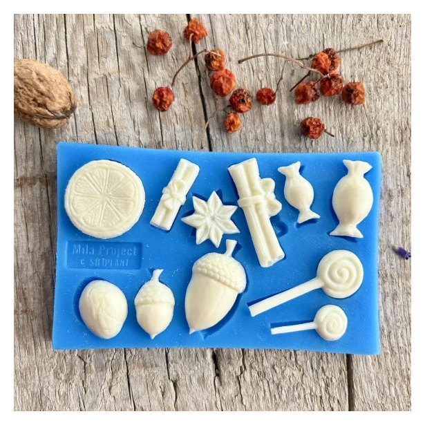 FOREMKA SILIKONOWA ŚWIĄTECZNE DROBIAZGI 10,7 cm x 6,7 cm