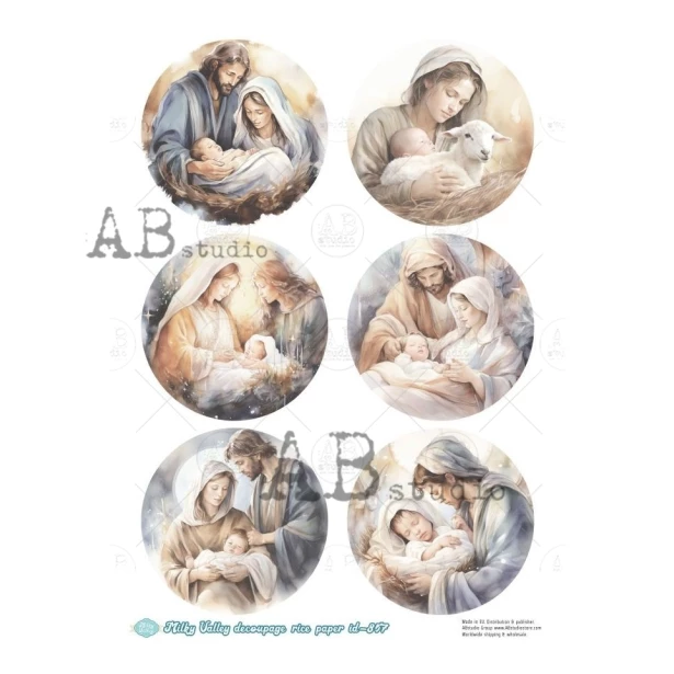 PAPIER RYŻOWY A4 - Boże Narodzenie, stajenka