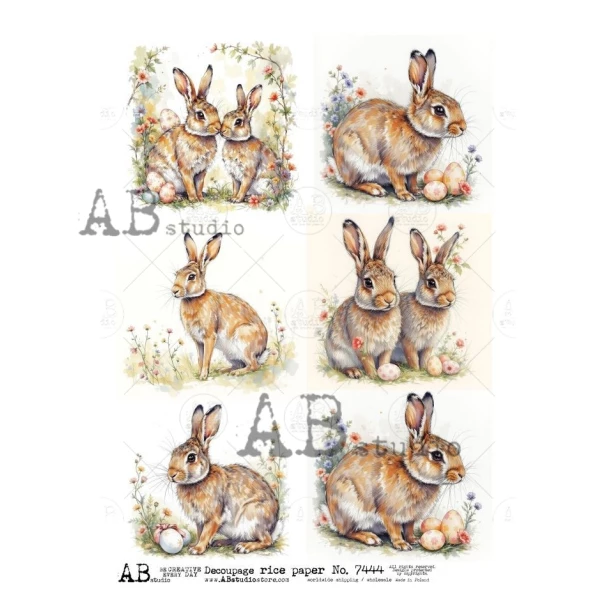 Papier ryżowy A4 - Zajączki, Wielkanoc