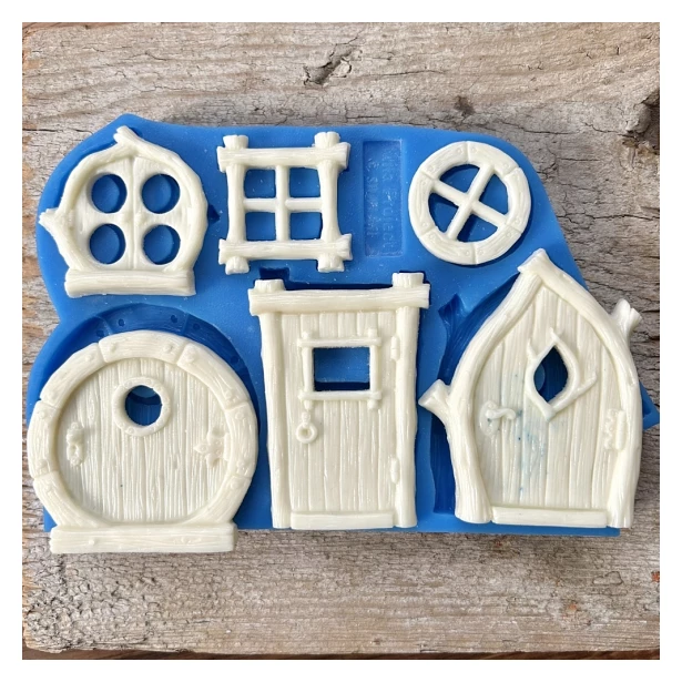 FOREMKA SILIKONOWA BAJKOWE DRZWI I OKNA 16,3 x 10,7 cm