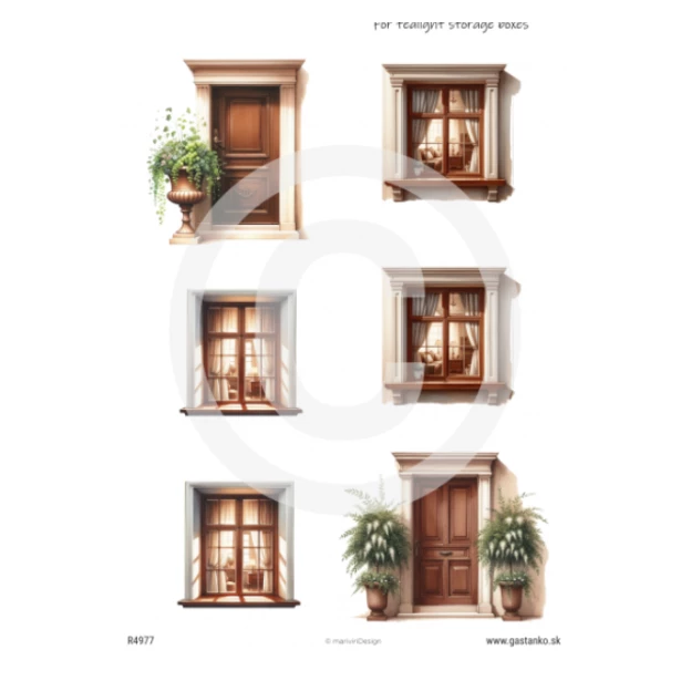 PAPIER RYŻOWY A4 - Boże Narodzenie, Okno, drzwi