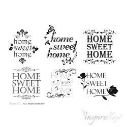 Papier decoupage do transferu: Home sweet home - ODBICIE LUSTRZANE