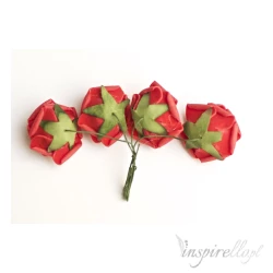 Róże piankowe czerwone 3,5  cm 4 sztuki
