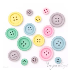 Guziki drewniane Mix 30 sztuk - pastelowe