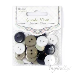 Guziki drewniane Mix 30 sztuk - pastelowe