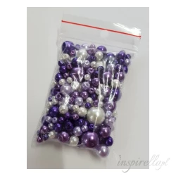 Woskowane perły mix rozmiarów Ø4-12 mm