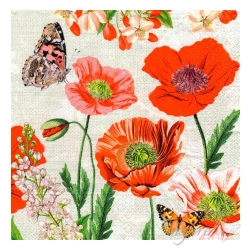 Serwetka - kwiaty i motyle