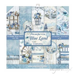 Bloczek papierów do scrapbookingu - 10 arkuszy  30x30 cm BLUE LAND