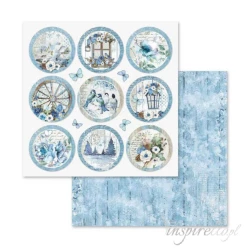 Bloczek papierów do scrapbookingu - 10 arkuszy  30x30 cm BLUE LAND