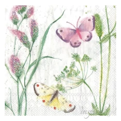 Serwetka mała - kwiaty, motylki