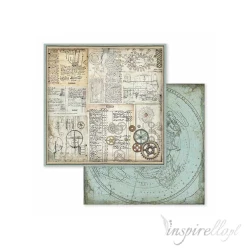 Bloczek papierów do scrapbookingu - 10 arkuszy  30x30 cm VOYAGES FANTASTI