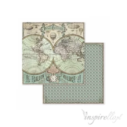 Bloczek papierów do scrapbookingu - 10 arkuszy  30x30 cm VOYAGES FANTASTI