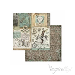 Bloczek papierów do scrapbookingu - 10 arkuszy  30x30 cm VOYAGES FANTASTI