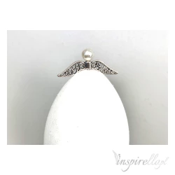 Nakładka biżuteryjna metalowa SKRZYDŁA  8x30mm PLATYNA - 3 sztuki