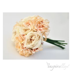 Bukiet róże i hortensja naturalne duże - sztuczne kwiaty 30 cm