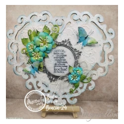 Baza serce ornament HDF/MDF - 21x19cm