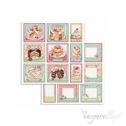 Bloczek papierów do scrapbookingu - 10 arkuszy  30x30 cm SWEETY