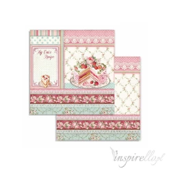 Bloczek papierów do scrapbookingu - 10 arkuszy  30x30 cm SWEETY