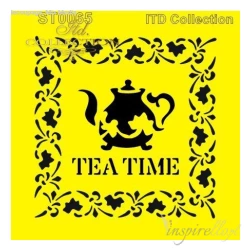 Szablon maska 16x16cm -  Tea time, dekory, szlaczki, ornamenty