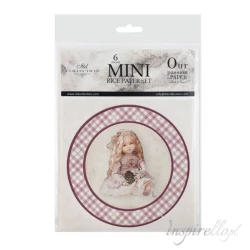 Zestaw papierów ryżowych 14,8x14,8cm Różowe kratki, Misie, Maskotki, Zabawki, Laleczki