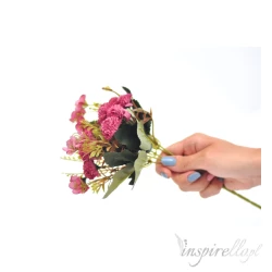 Bukiet mieszany Róże - sztuczne kwiaty 29cm