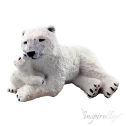 Miś polarny - figurka gipsowa malowana 6,5cm x 3,5 cm