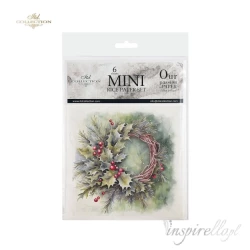 Zestaw papierów ryżowych 14,8x14,8cm świąteczne wianki
