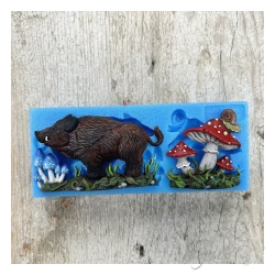 Foremka silikonowa Dzik i grzyby 12x5cm